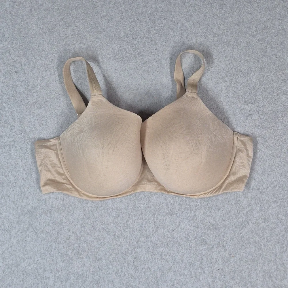 Wacoal Women Bra 40DDD Beige Floral T Shirt Underwired Strap Adjustable